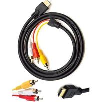 HDMI į RCA TV kabelis Hdmi kištukas iki 3 RCA kištukas iš kabelio vaizdo garso komponento keitiklio adapteris 1080p kabelis HDTV juodas 5 pėdų/1,5 m