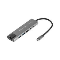 hdmi laidas - Adapteris (šakotuvas) usb c tipo hdmi/2x usb3.0/2x usb c tipo/rj45 - 1 nuotrauka