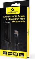 hdmi to displayport kabelis - Adapteris Gembird HDMI A Female (moteriška), Displayport Male (vyriška), 0.15 m, juoda - 3 nuotrauka