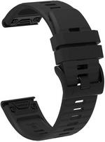 apyrankes garmin fenix 7x - Garmin Fenix 3/5X/6X/7X Pro silikoninė apyrankė, Juodas (Black) - 1 nuotrauka