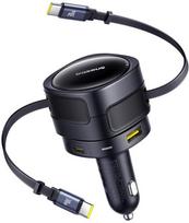 ikroviklis 90w usb c - Baseus Enjoyment Max automobilinis įkroviklis 90W, juodas (Black) - 1 nuotrauka