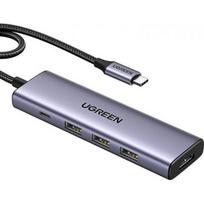 Ugreen CM511 5in1 USB-C - USB-C PD / HDMI / 3x USB-A 3.0 Pilkas (Gray)