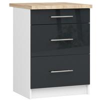 apatine virtuvine spintele - Apatinė virtuvinė spintelė Akord Oliwia S60, balta/grafito, 60 cm x 60 cm x 85 cm - 1 nuotrauka