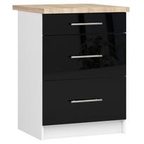 apatine virtuvine spintele - Apatinė virtuvinė spintelė Akord Oliwia S60, balta/juoda, 60 cm x 60 cm x 85 cm - 1 nuotrauka