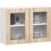 spintele balta virtuves - Viršutinė virtuvinė spintelė Akord Lima, balta/sonoma ąžuolo, 80 cm x 30.5 cm x 58 cm - 1 nuotrauka