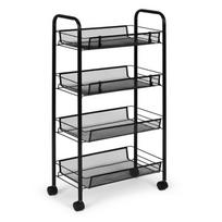 Lentyna su ratukais ModernHome, juoda, 44 cm x 25 cm x 84 cm