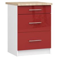 apatine virtuvine spintele - Apatinė virtuvinė spintelė Akord Oliwia S60, balta/raudona, 60 cm x 60 cm x 85 cm - 1 nuotrauka