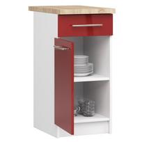 apatine virtuvine spintele - Apatinė virtuvinė spintelė Akord Oliwia S40, balta/raudona, 60 cm x 40 cm x 85 cm - 2 nuotrauka