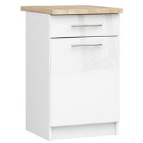 apatine virtuvine spintele - Apatinė virtuvinė spintelė Akord Furniture Factory Oliwia S50 SZ1, balta, 46 cm x 50 cm x 85 cm - 1 nuotrauka