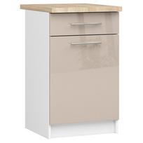 olivia virtuve - Apatinė virtuvinė spintelė Akord Furniture Factory Oliwia S50 SZ1, balta/šviesiai ruda, 46 cm x 50 cm x 85 cm - 1 nuotrauka