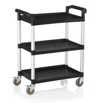 Lentyna su ratukais Was Serving Trolley, sidabro/juoda, 82 cm x 41 cm x 95 cm