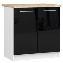 apatine virtuvine spintele - Apatinė virtuvinė spintelė Akord Oliwia, balta/juoda, 60 cm x 80 cm x 85 cm - 1 nuotrauka
