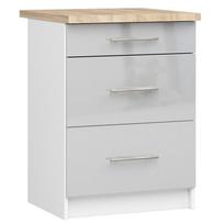 apatine virtuvine spintele - Apatinė virtuvinė spintelė Akord Oliwia S60, balta/sidabro, 60 cm x 60 cm x 85 cm - 1 nuotrauka