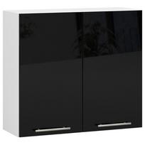 juodos virtuves spinteles - Viršutinė virtuvinė spintelė Akord Oliwia H720, balta/juoda, 30 cm x 80 cm x 72 cm - 1 nuotrauka