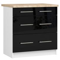 olivia virtuve - Apatinė virtuvinė spintelė Akord S80, balta/juoda, 60 cm x 80 cm x 85 cm - 1 nuotrauka