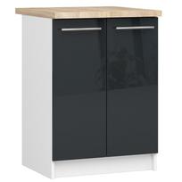 olivia virtuve - Apatinė virtuvinė spintelė Akord Furniture Factory Oliwia S60 2D, balta/grafito, 46 cm x 60 cm x 85 cm - 1 nuotrauka