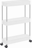 Lentyna su ratukais Leobert Cabinet On Wheels, balta, 40 cm x 13.5 cm x 60 cm