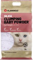 Kačių kraikas Flamingo Baby Powder, silikoninės granulės, 15 l