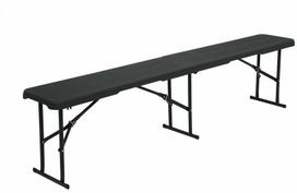 Sulankstomas suoliukas Nils Camp NC3404, juodas, 183 cm x 28 cm x 43 cm