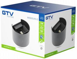 Sieninis lauko šviestuvas GTV Missouri, 7W, LED, IP54, juodas, 13.6 cm x 10 cm