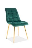 Valgomojo kėdė Chic Velvet, aukso/žalia, 43 cm x 50 cm x 88 cm