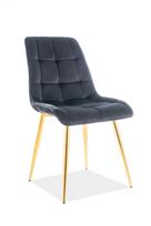 Valgomojo kėdė Chic Velvet, aukso/juoda, 50 cm x 43 cm x 88 cm