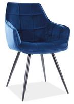 Valgomojo kėdė Lilia Velvet, tamsiai mėlyna, 59 cm x 45 cm x 90 cm