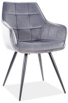 Valgomojo kėdė Lilia Velvet, juoda/pilka, 59 cm x 45 cm x 90 cm