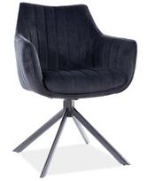 Valgomojo kėdė Azalia Velvet AZALIAVCC, matinė, juoda, 44 cm x 61 cm x 86 cm