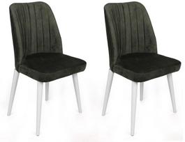 Kėdžių rinkinys Kalune Design Alfa 494 V2 974NMB1644, matinė, balta/žalia, 49 cm x 50 cm x 90 cm