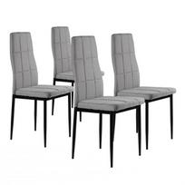 4 kedes komplektas - Kėdžių rinkinys ModernHome DC860-4, matinė, šviesiai pilka, 42 cm x 42 cm x 98 cm - 1 nuotrauka