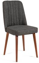 Valgomojo kėdė Kalune Design Vina 1053 869VEL5132, antracito/riešuto, 46 cm x 46 cm x 85 cm