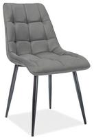 Valgomojo kėdė Chic Matt Velvet, juoda/pilka, 50 cm x 43 cm x 88 cm