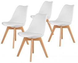 Kėdžių rinkinys ModernHome PC-003, balta/medžio, 50 cm x 50 cm x 82 cm