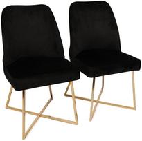 Kėdžių rinkinys Kalune Design Madrid 133 974NMB1202, blizgi, aukso/juoda, 49 cm x 50 cm x 90 cm