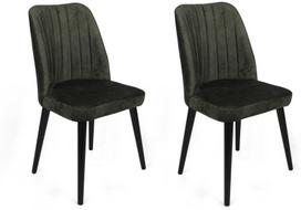 Kėdžių rinkinys Kalune Design Alfa 432 V2 974NMB1630, juoda/samanų, 49 cm x 50 cm x 90 cm