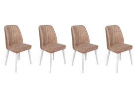 Kėdžių rinkinys Kalune Design Alfa 493 974NMB1569, matinė, balta/šviesiai ruda, 49 cm x 50 cm x 90 cm