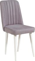 Valgomojo kėdė Kalune Design Vina 0701 869VEL5162, balta/violetinė, 46 cm x 46 cm x 85 cm