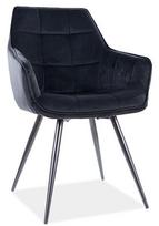 Valgomojo kėdė Lilia Velvet, juoda, 59 cm x 45 cm x 90 cm