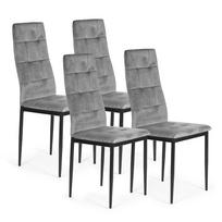 4 kedes komplektas - Kėdžių rinkinys ModernHome F261-3KD, matinė, pilka, 40 cm x 40 cm x 98 cm - 1 nuotrauka