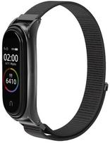 apyranke band - Xiaomi Mi Band 5/6/7 Nylon apyrankė, Juoda (Black) - 1 nuotrauka