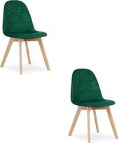 Kėdžių rinkinys Leobert Bora, matinė, tamsiai žalia, 54 cm x 44.5 cm x 81.5 cm