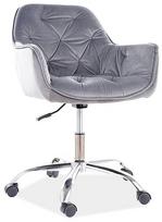 Darbo kėdė Q-190 Velvet 14, 44 x 60 x 80 - 91 cm, pilka