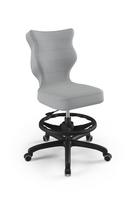 Vaikiška darbo kėdė Petit Velvet 03, 64 x 64 x 102.5 cm, juoda/pilka