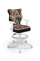 Vaikiška darbo kėdė Duo Storia 28, 64 x 64 x 102.5 cm, ruda/balta/juoda