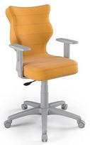 Vaikiška darbo kėdė Duo VT35 Size 5, 40 x 40 x 86 - 99 cm, geltona/pilka