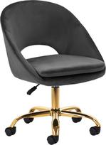 kede su ratukais - Darbo kėdė ActivEshop QS-MF18G, 56 x 46 x 47 - 59 cm, aukso/pilka - 1 nuotrauka