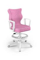 Vaikiška darbo kėdė Norm Visto 08, 63 x 63 x 99 cm, balta/rožinė