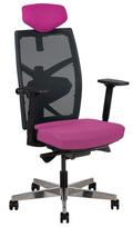 Darbo kėdė Home4you Tune 13654, 70 x 70 x 111 - 128 cm, juoda/rožinė