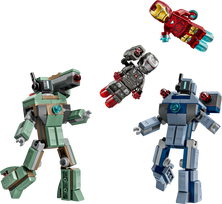lego kariai - LEGO Marvel Geležinis žmogus ir Karo mašina prieš Hammer dronus 76320 - 2 nuotrauka